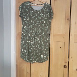 Harlow & Rose T-Shirt Mini Dress Drawstring Waist Pockets Size Large